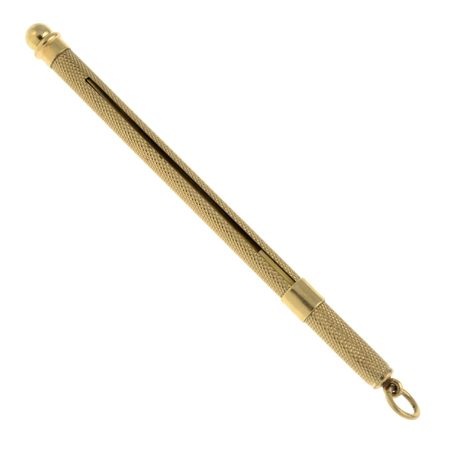 A mid 20th century 9ct gold cocktail stirrer.Hallmarks for Birmingham, 1950.Full length 13.5cms. - Image 2 of 3