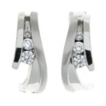 Cubic zirconia hoop earrings,