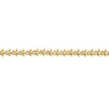 A 9ct gold brilliant-cut diamond line bracelet.Total diamond weight 2cts,