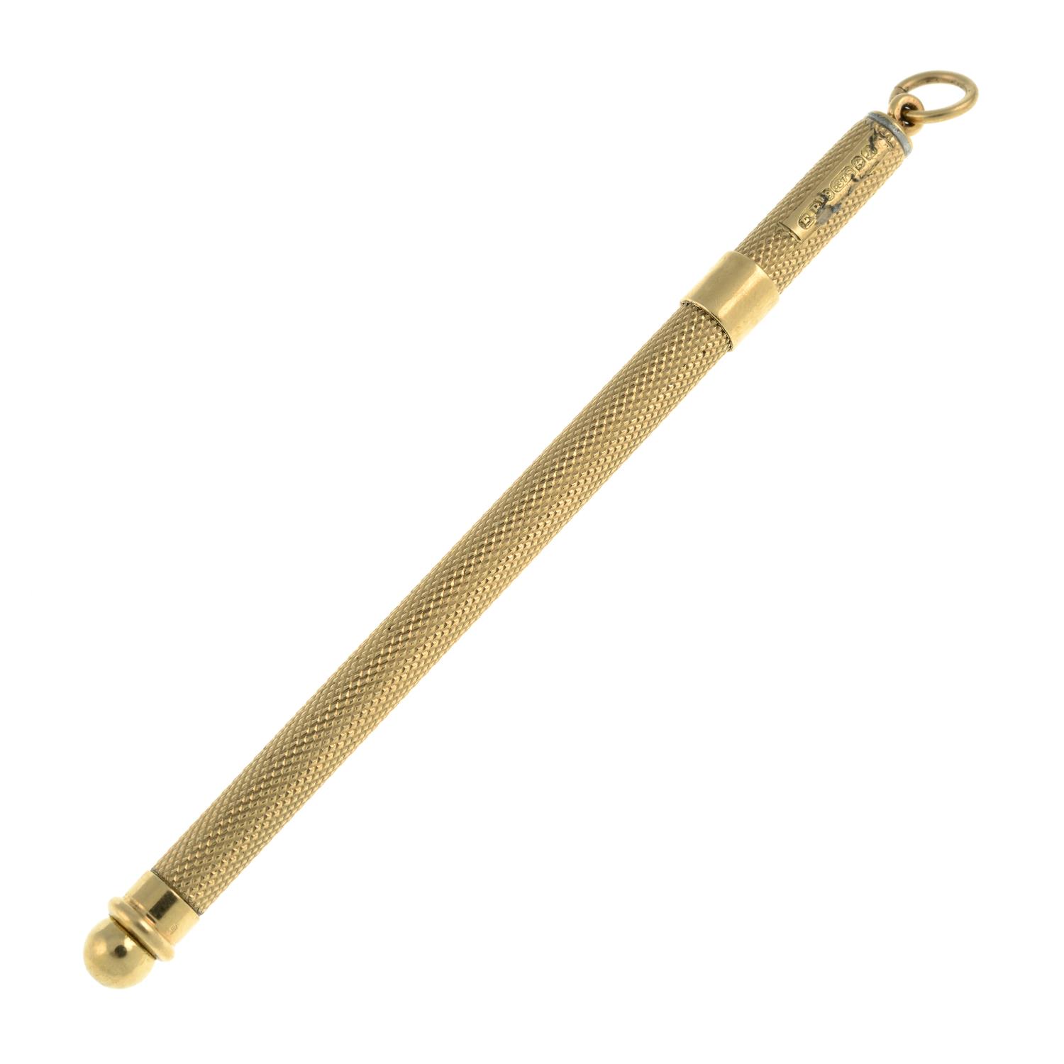 A mid 20th century 9ct gold cocktail stirrer.Hallmarks for Birmingham, 1950.Full length 13.5cms. - Image 3 of 3