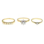 18ct gold diamond cluster ring,