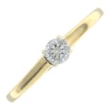 A 9ct gold diamond single-stone ring.Diamond weight 0.26ct,