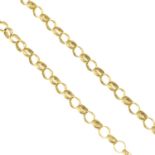 A chain.Clasp with hallmarks for gold, partially indistinct.