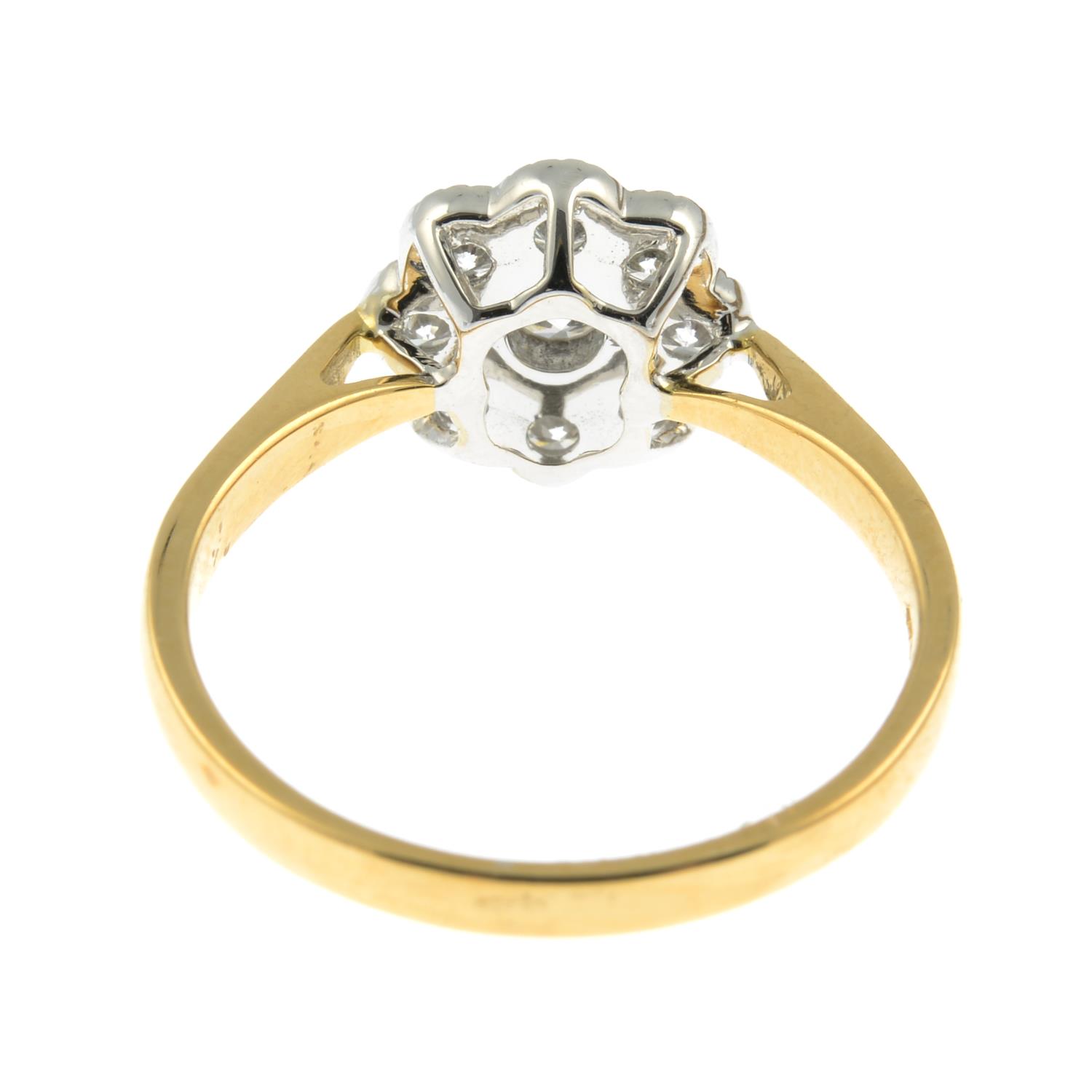 An 18ct gold diamond floral cluster ring.Total diamond weight 0.54ct.Hallmarks for 18ct gold. - Image 2 of 2