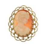 A 9ct gold cameo brooch.Hallmarks for London.