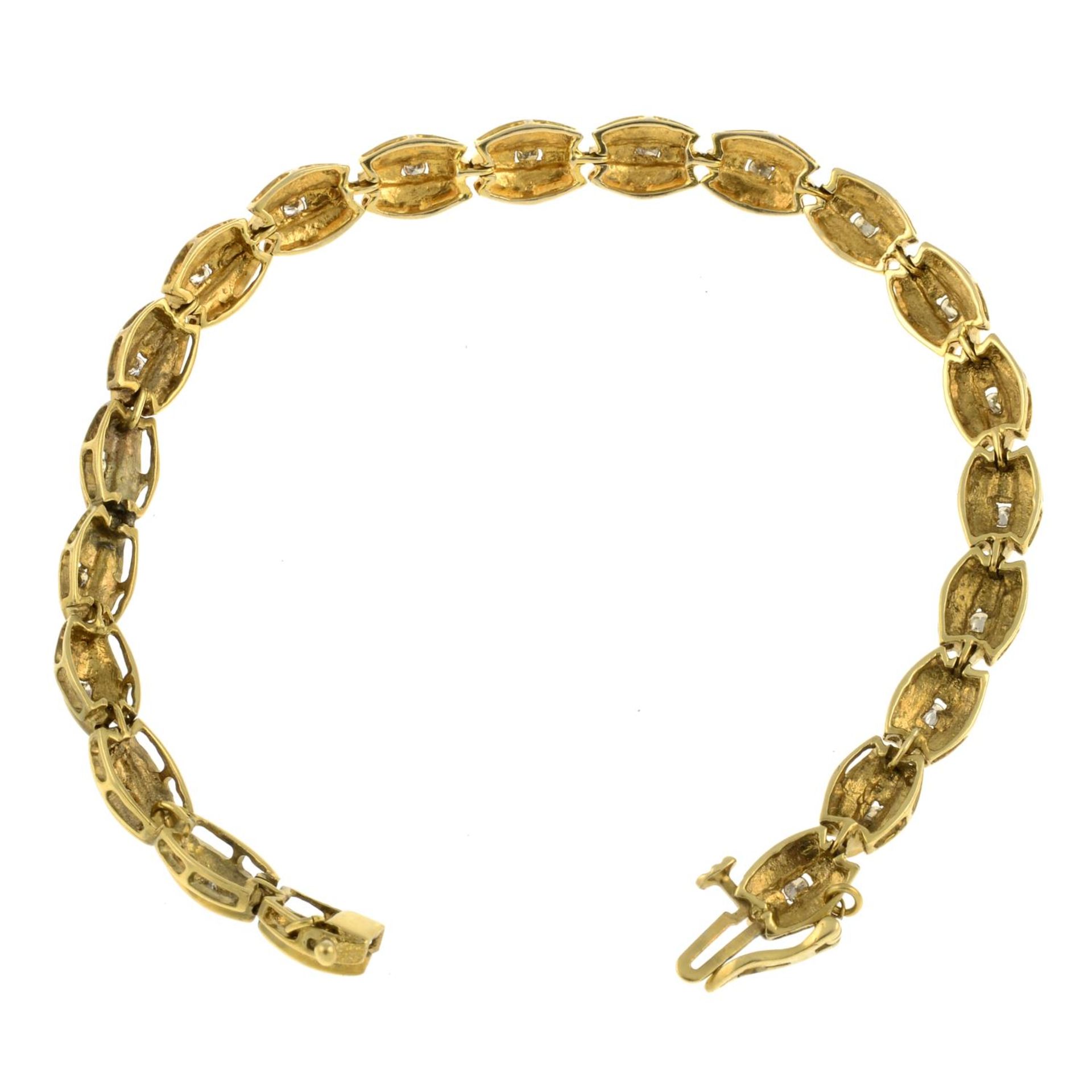 A 9ct gold brown diamond bracelet.Hallmarks for Birmingham.Length 19cms. - Image 3 of 3