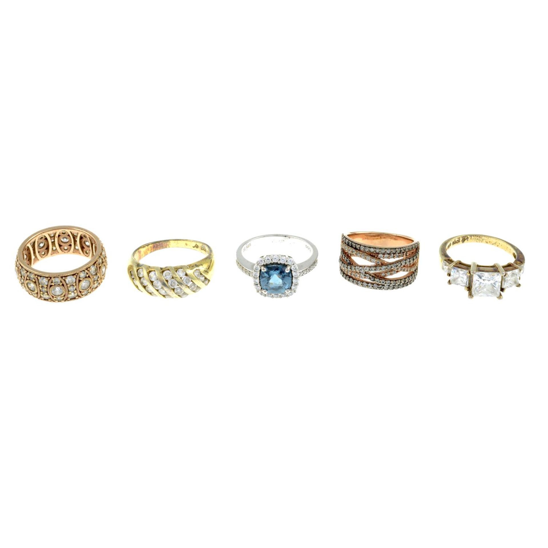 A selection of jewellery, to include two silver bracelets with heart locket charms.