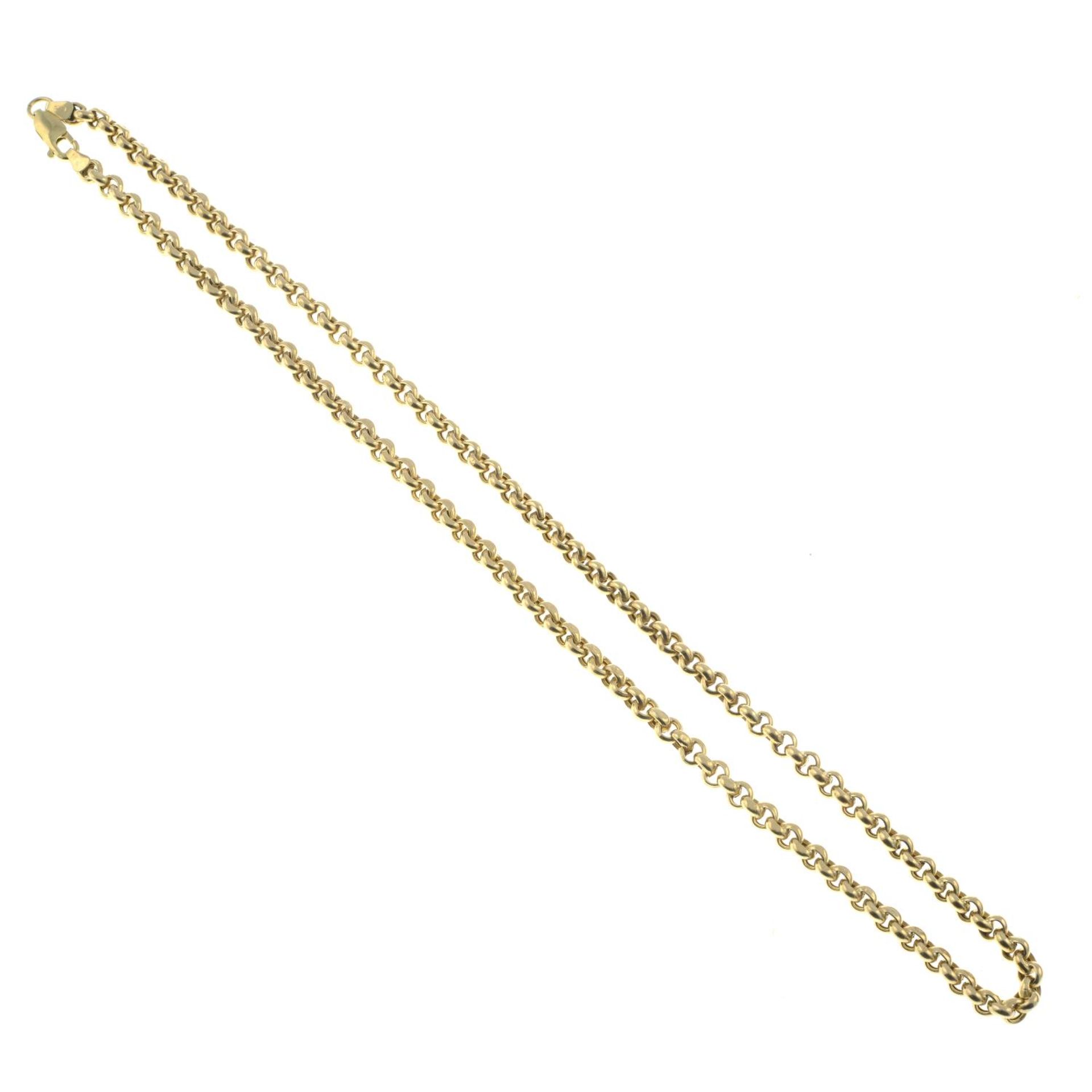 A 9ct gold belcher-link chain.Hallmarks for 9ct gold. - Image 2 of 2