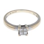 An 18ct gold diamond cluster ring.Total diamond weight 0.20ct, stamped to band.