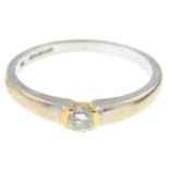 An 18ct gold brilliant-cut diamond single-stone ring.Diamond weight 0.20ct,