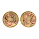 A pair of 9ct gold 'Tree of Life' bi-colour earrings, by Clogau.Maker's marks for Clogau.