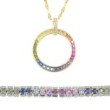 A selection of multi-gem set jewellery,