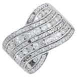 A brilliant-cut diamond dress ring.Some diamonds deficient.Estimated total diamond weight
