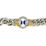 A silver and lapis lazuli bracelet, by Gucci.Signed Gucci.