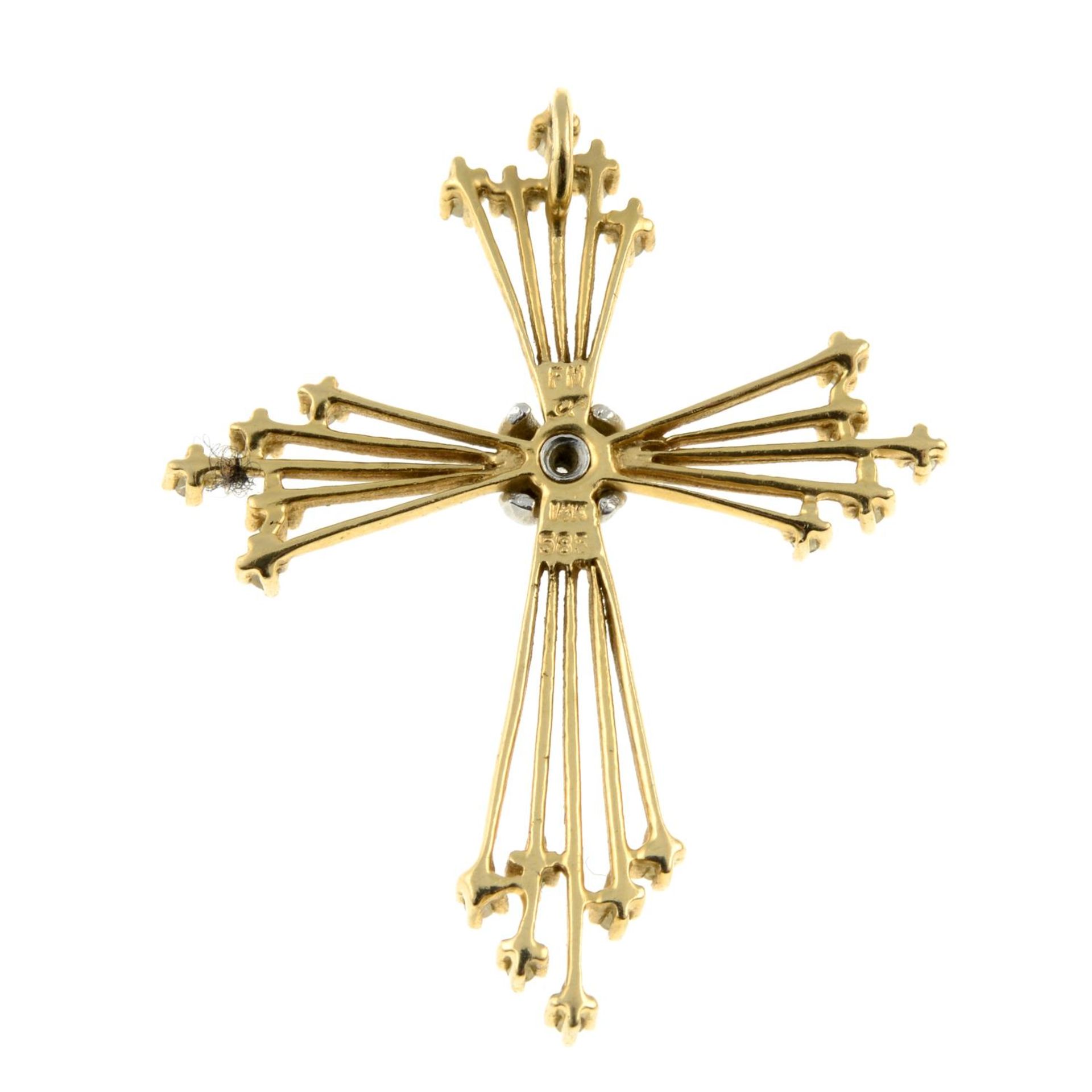 A diamond cross pendant. - Image 2 of 2