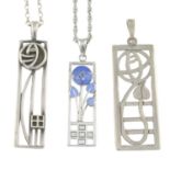 A selection of Mackintosh style jewellery,