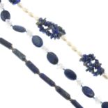 Four pieces of lapis lazuli jewellery,