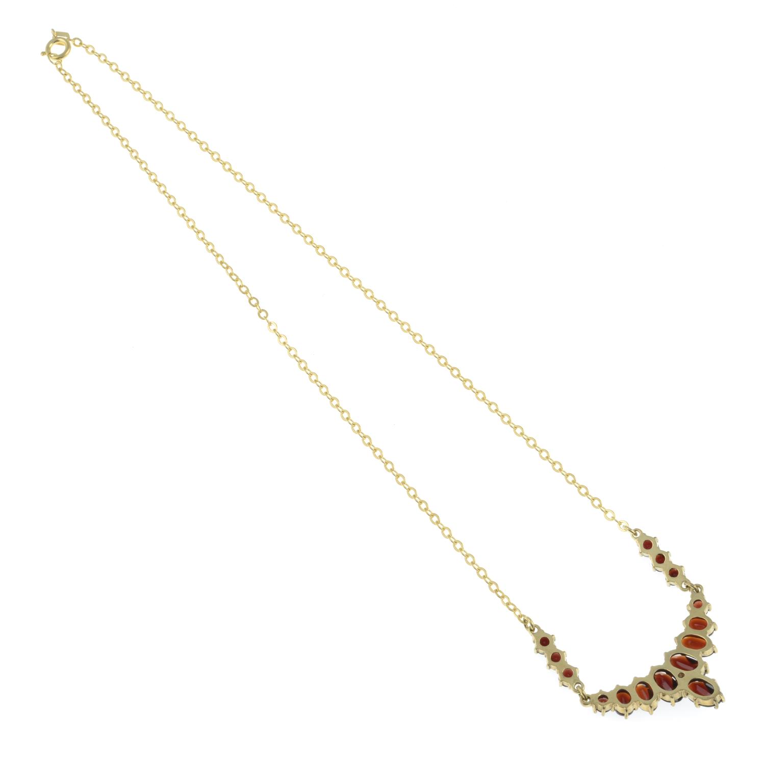 A bohemian garnet necklace. - Image 2 of 2