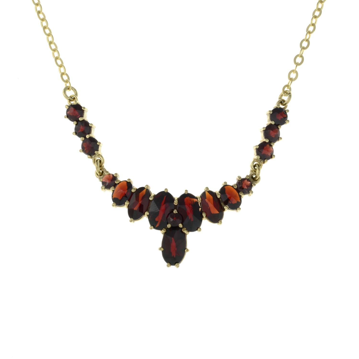 A bohemian garnet necklace.