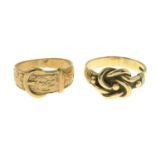 9ct gold buckle ring,