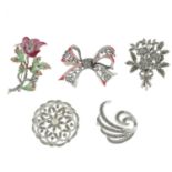 A selection of marcasite costume jewellery.