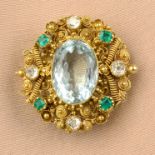 An early to mid 19th century gold aquamarine,