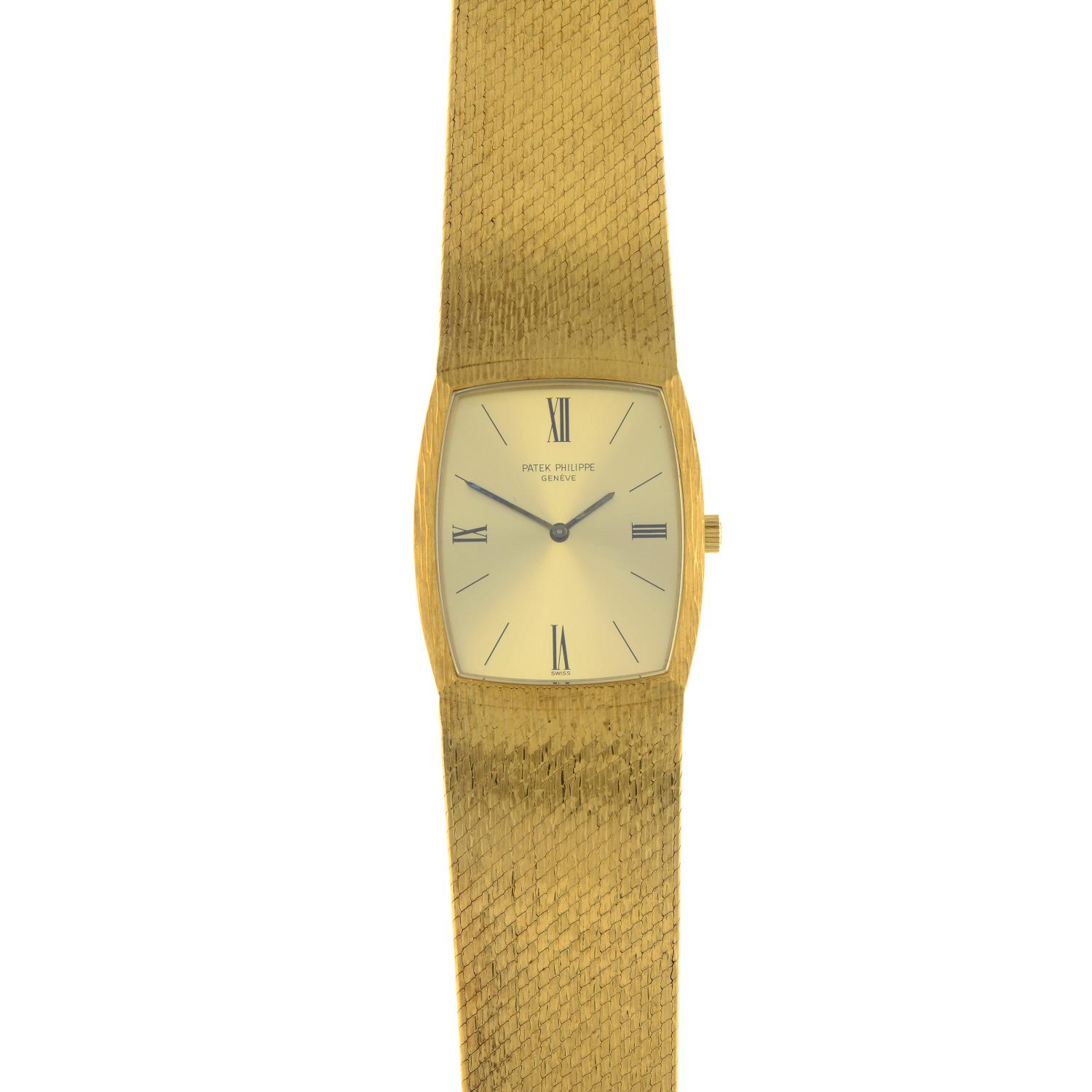 A gentleman's 1970s 18ct gold textured wristwatch, - Bild 2 aus 7