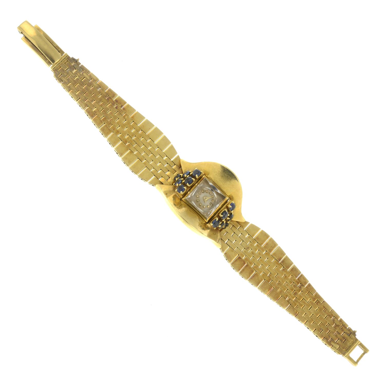 A 1950s 18ct gold wristwatch, - Bild 6 aus 8