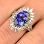 A tanzanite and diamond dress ring.