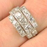 An old-cut diamond geometric dress ring.Estimated total diamond weight 1.15cts,