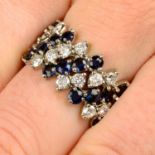 A sapphire and diamond full eternity ring.Estimated total diamond weight 1.50cts,