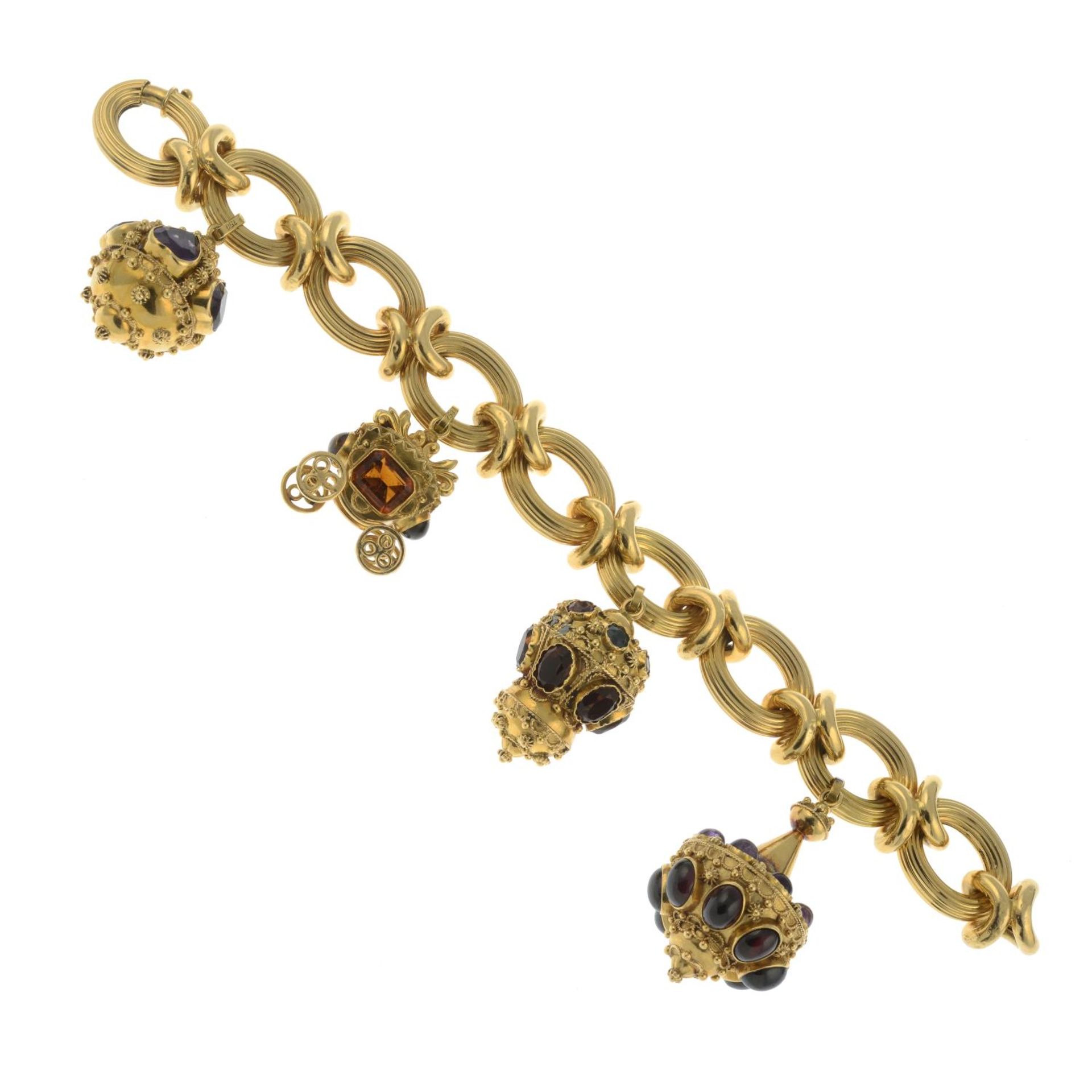 A mid 20th century 18ct gold bracelet, - Image 4 of 6