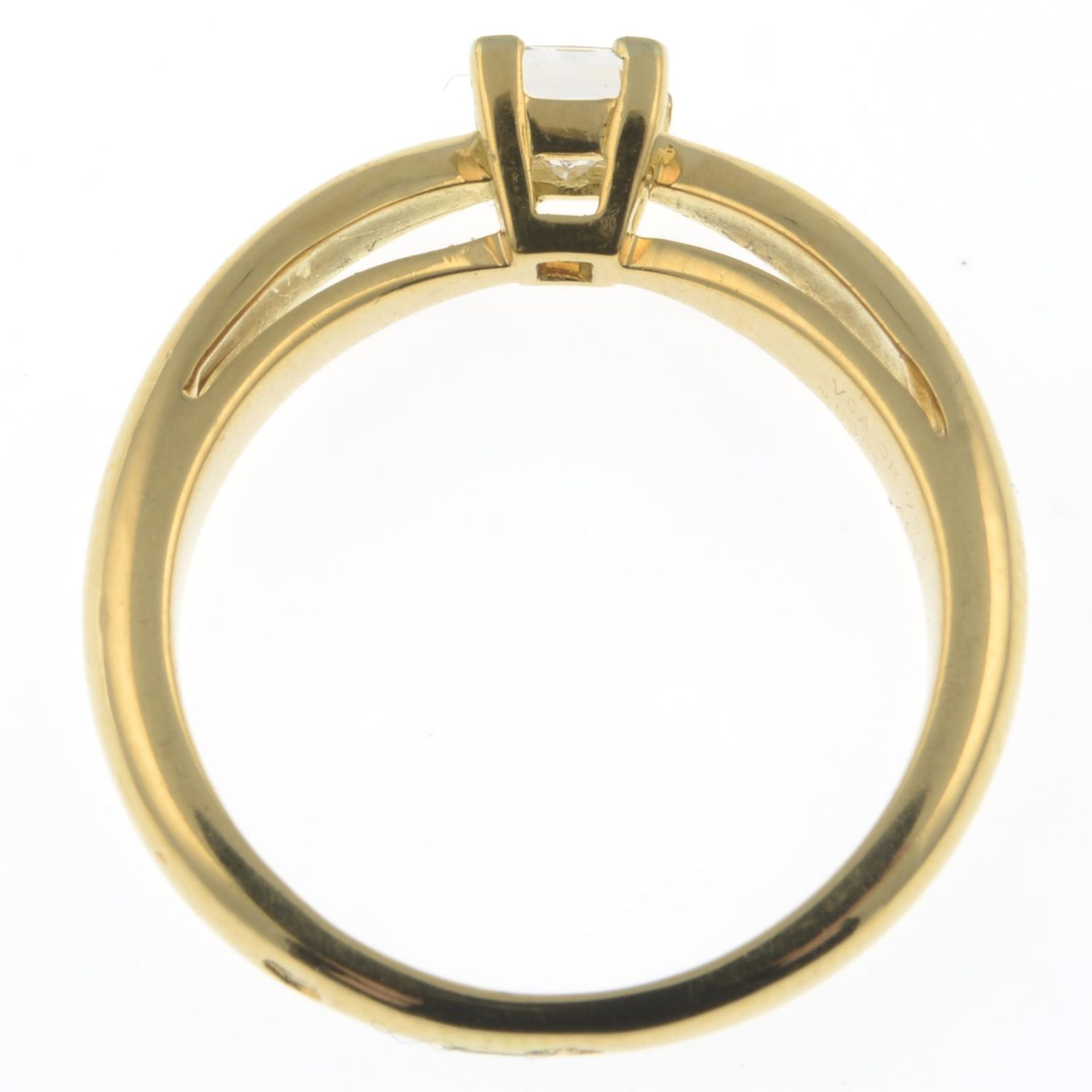 An 18ct gold square-shape diamond single-stone ring, - Image 9 of 9
