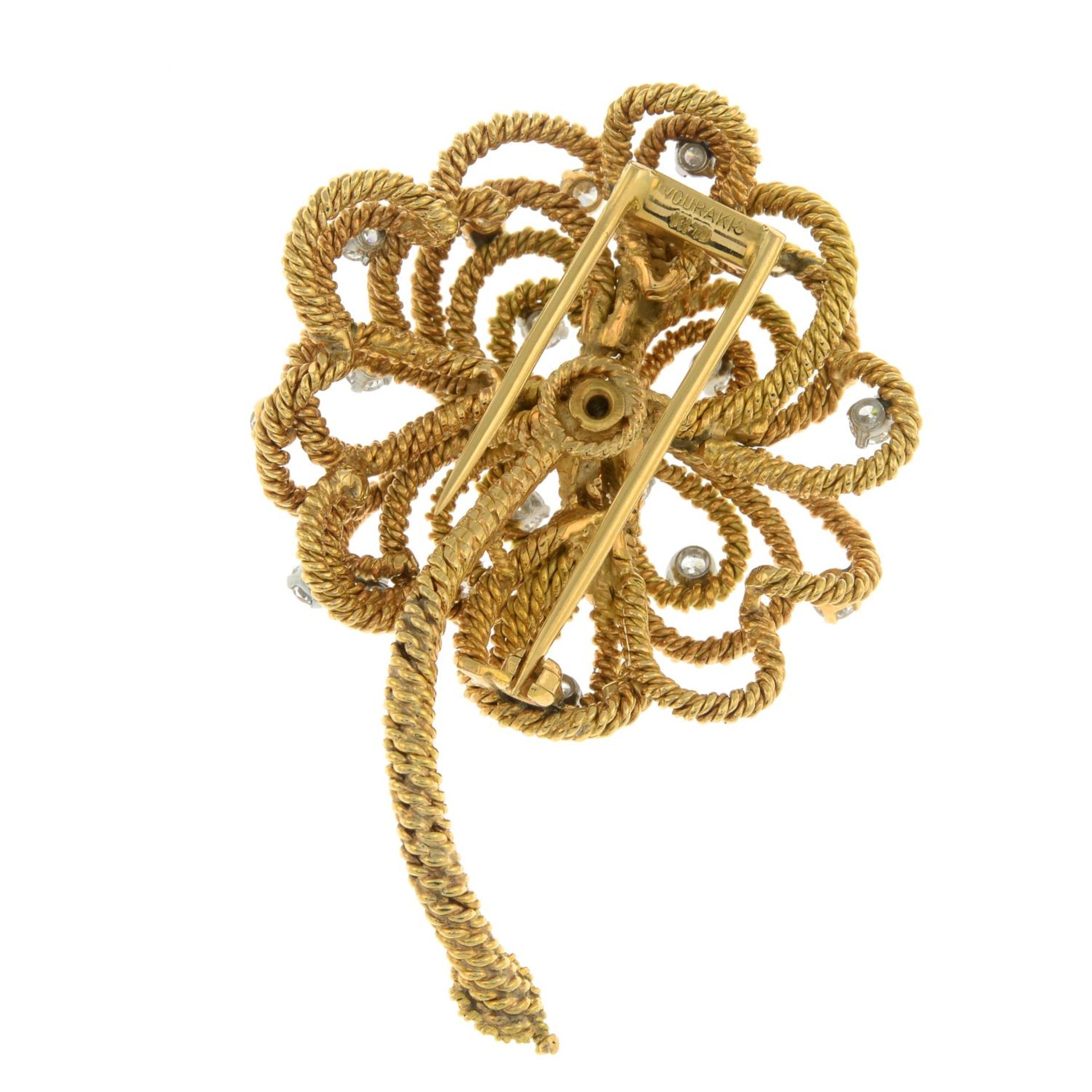 A mid 20th century diamond floral brooch, by Vourakis. - Image 6 of 6