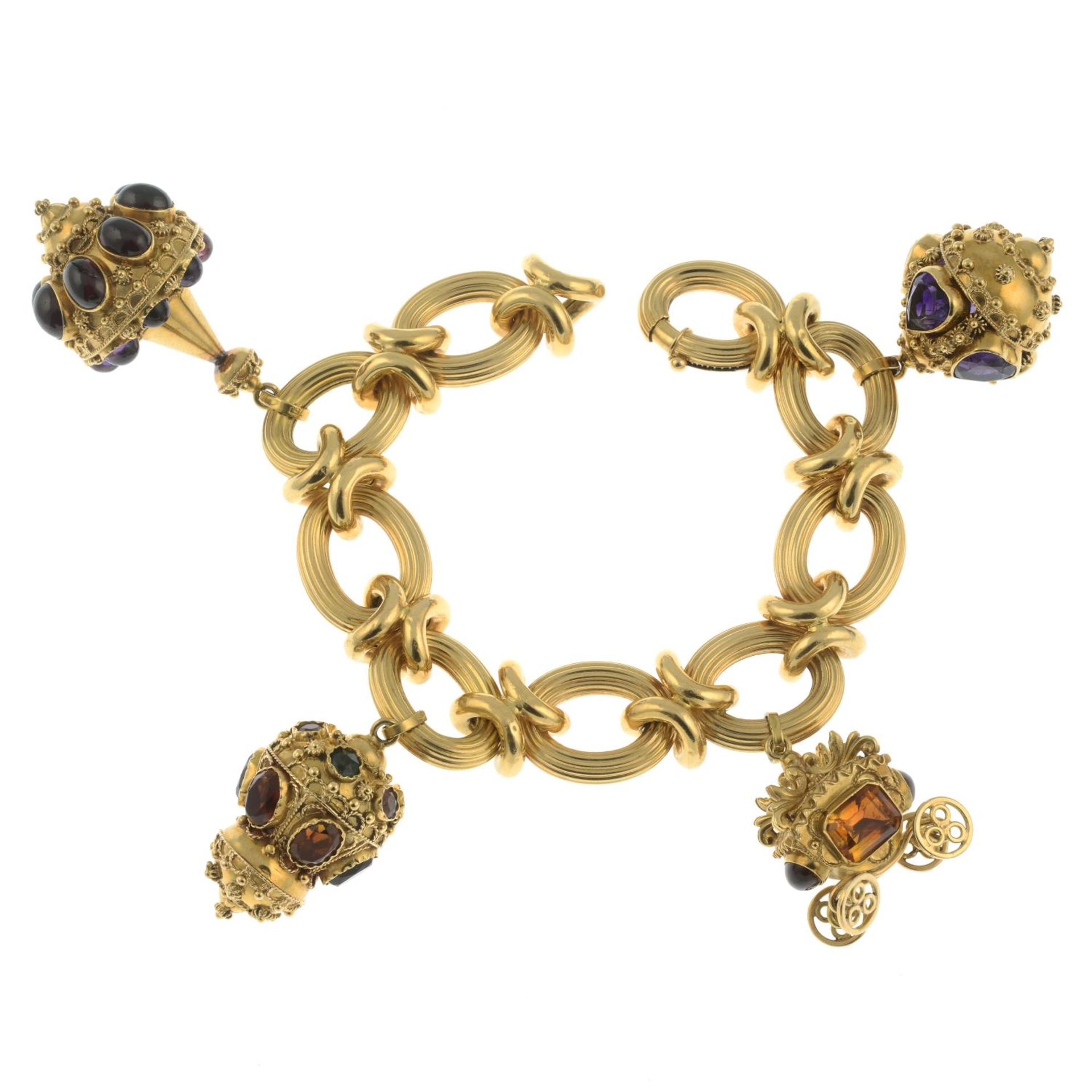 A mid 20th century 18ct gold bracelet, - Image 6 of 6