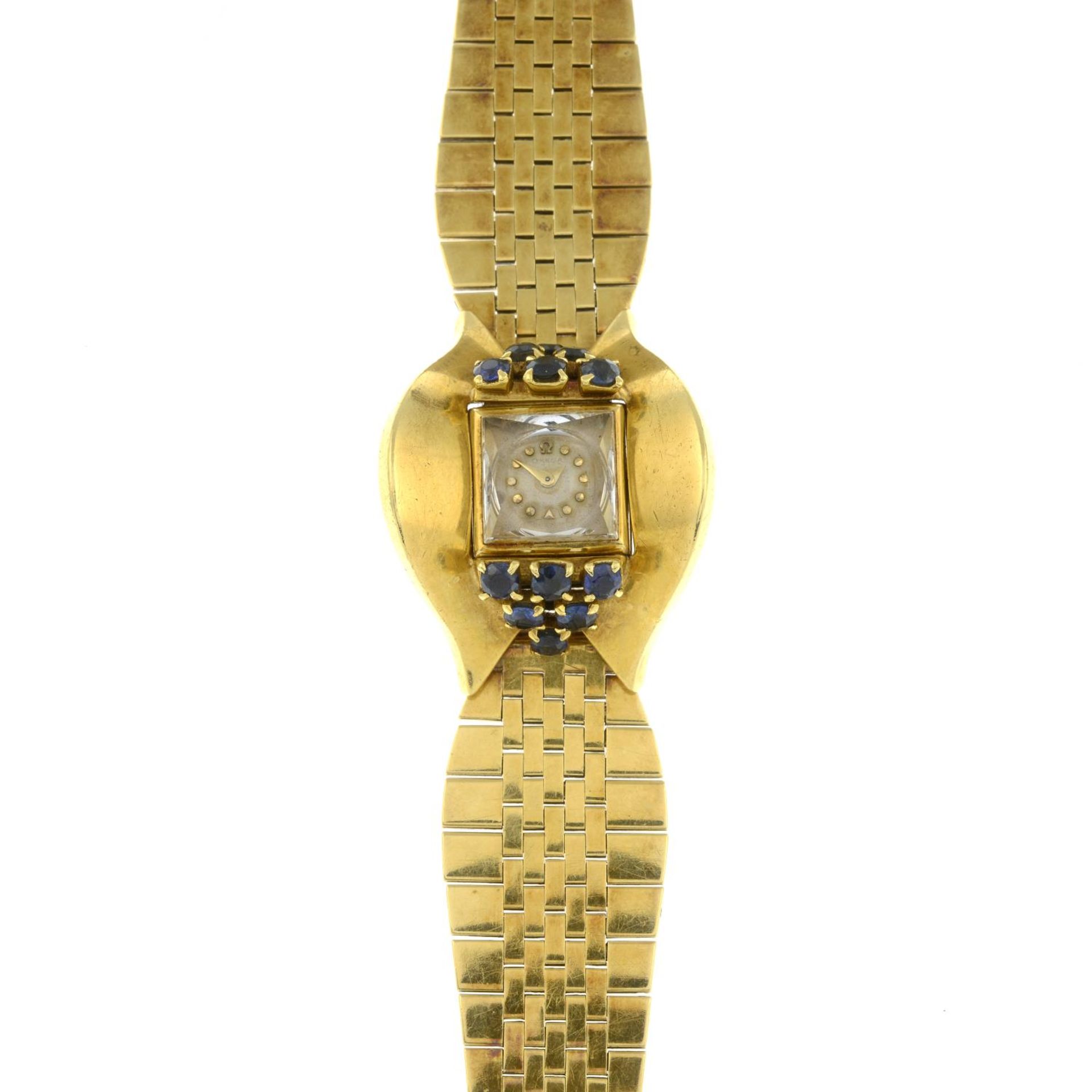 A 1950s 18ct gold wristwatch, - Bild 2 aus 8