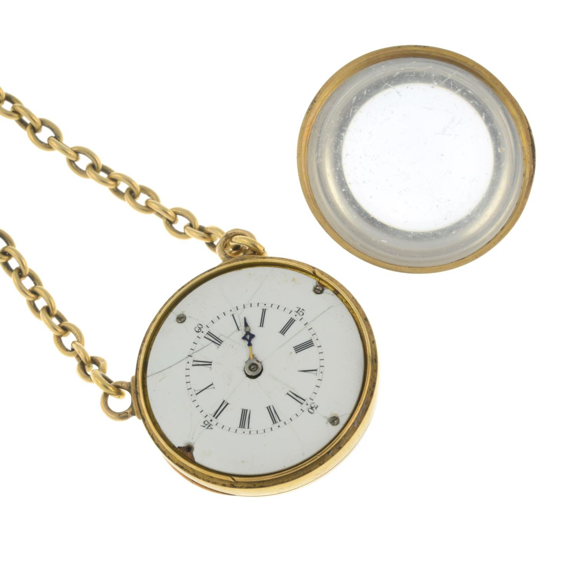 A mid to late 19th century 18ct gold and silver reverse-carved monogrammed spherical watch - Bild 8 aus 9