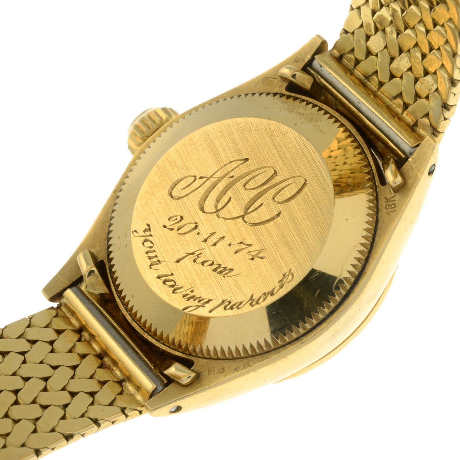 A lady's 1970s 18ct gold 'Oyster Perpetual Datejust' watch, - Bild 6 aus 8