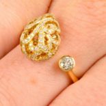 An 18ct gold diamond 'Whisper' ring, by Fei Liu.