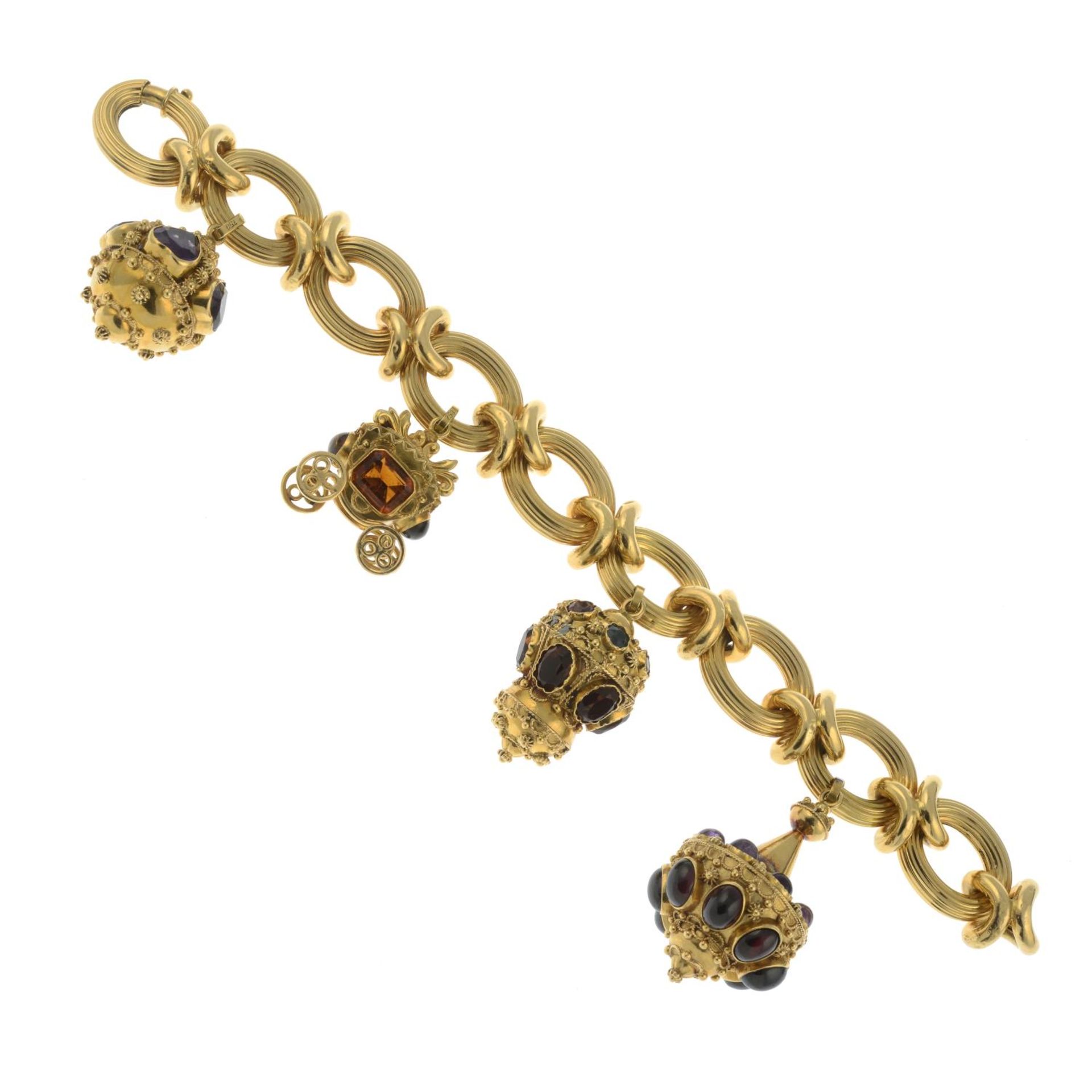 A mid 20th century 18ct gold bracelet, - Image 5 of 6