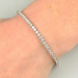 An 18ct gold brilliant-cut diamond line bracelet.Total diamond weight 3.98cts,