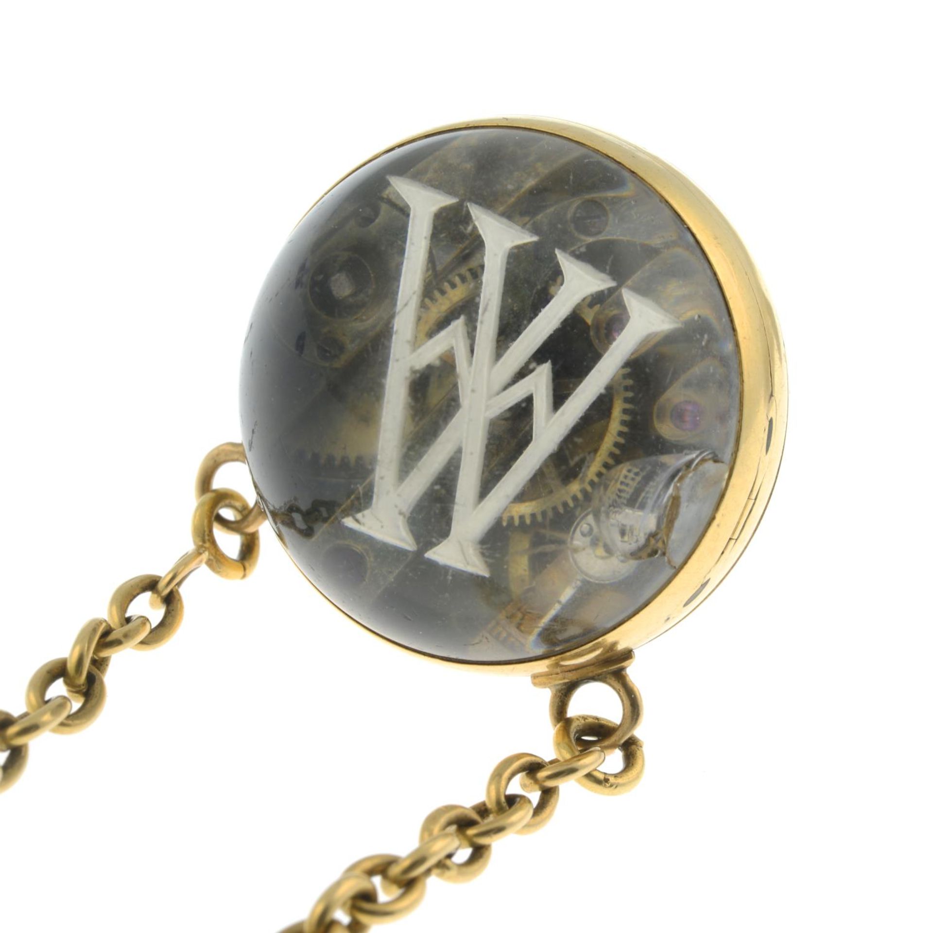 A mid to late 19th century 18ct gold and silver reverse-carved monogrammed spherical watch - Image 7 of 9