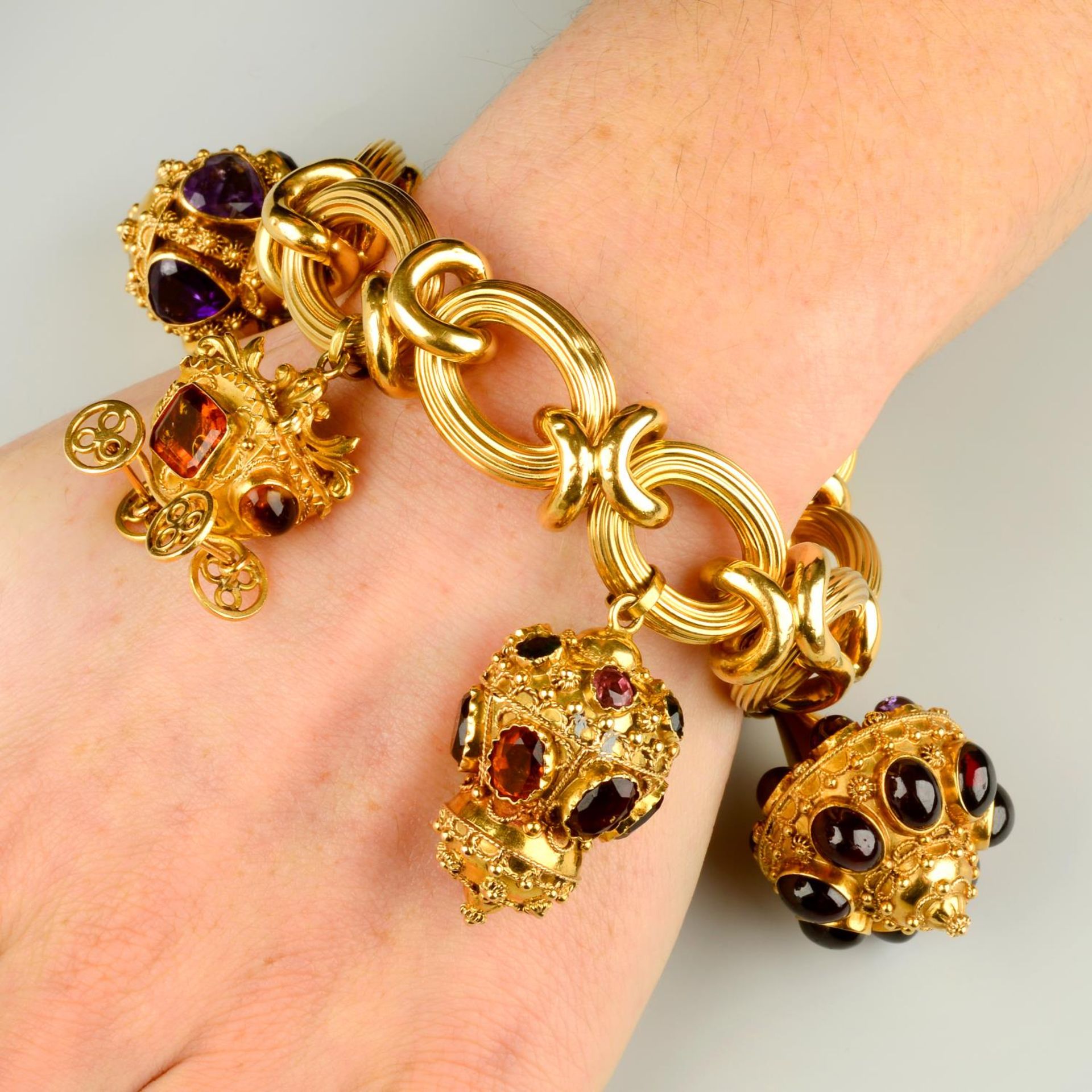 A mid 20th century 18ct gold bracelet,