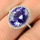 An 18ct gold tanzanite and diamond cluster ring.