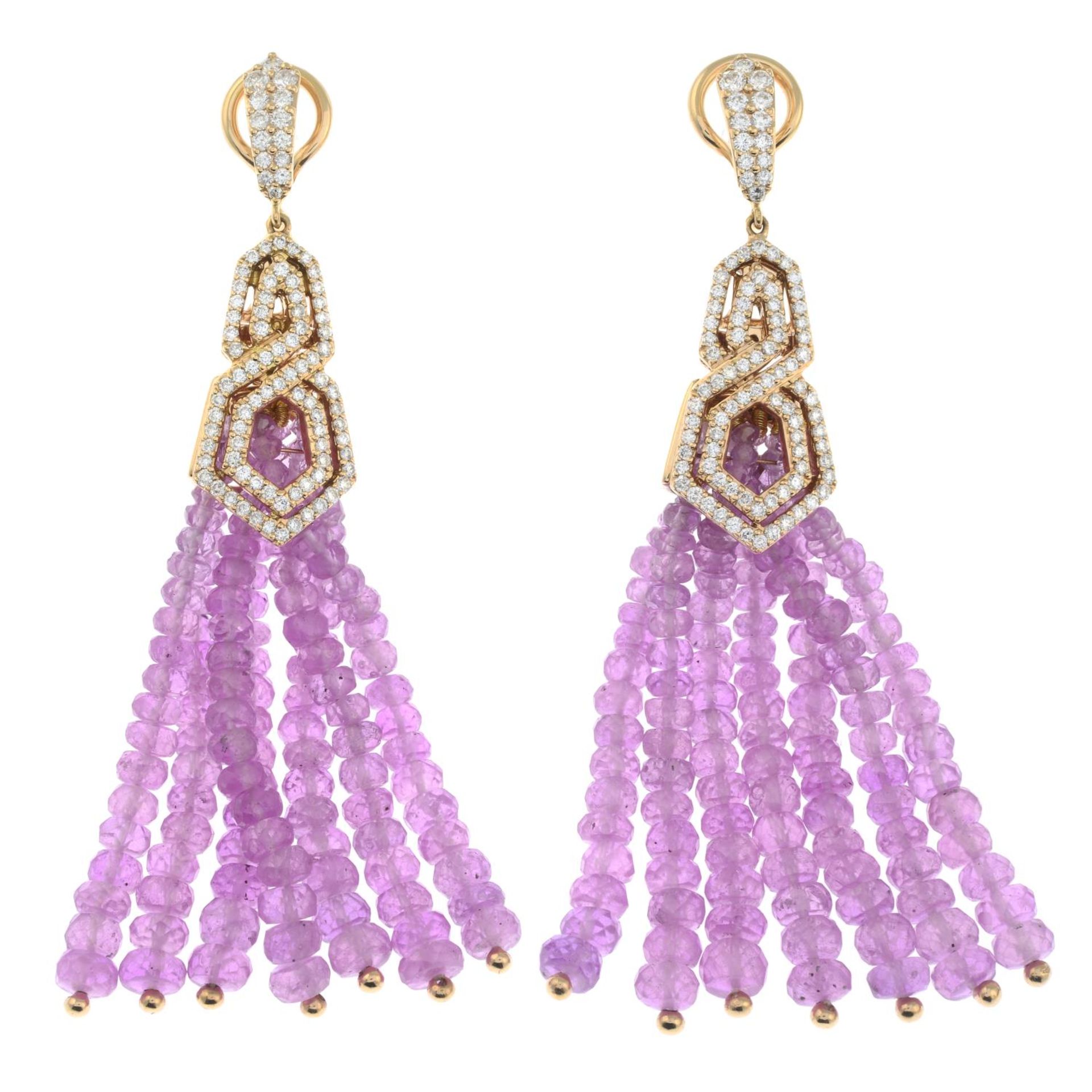 A pair of 18ct gold diamond 'The London Collection' earrings, - Image 2 of 6