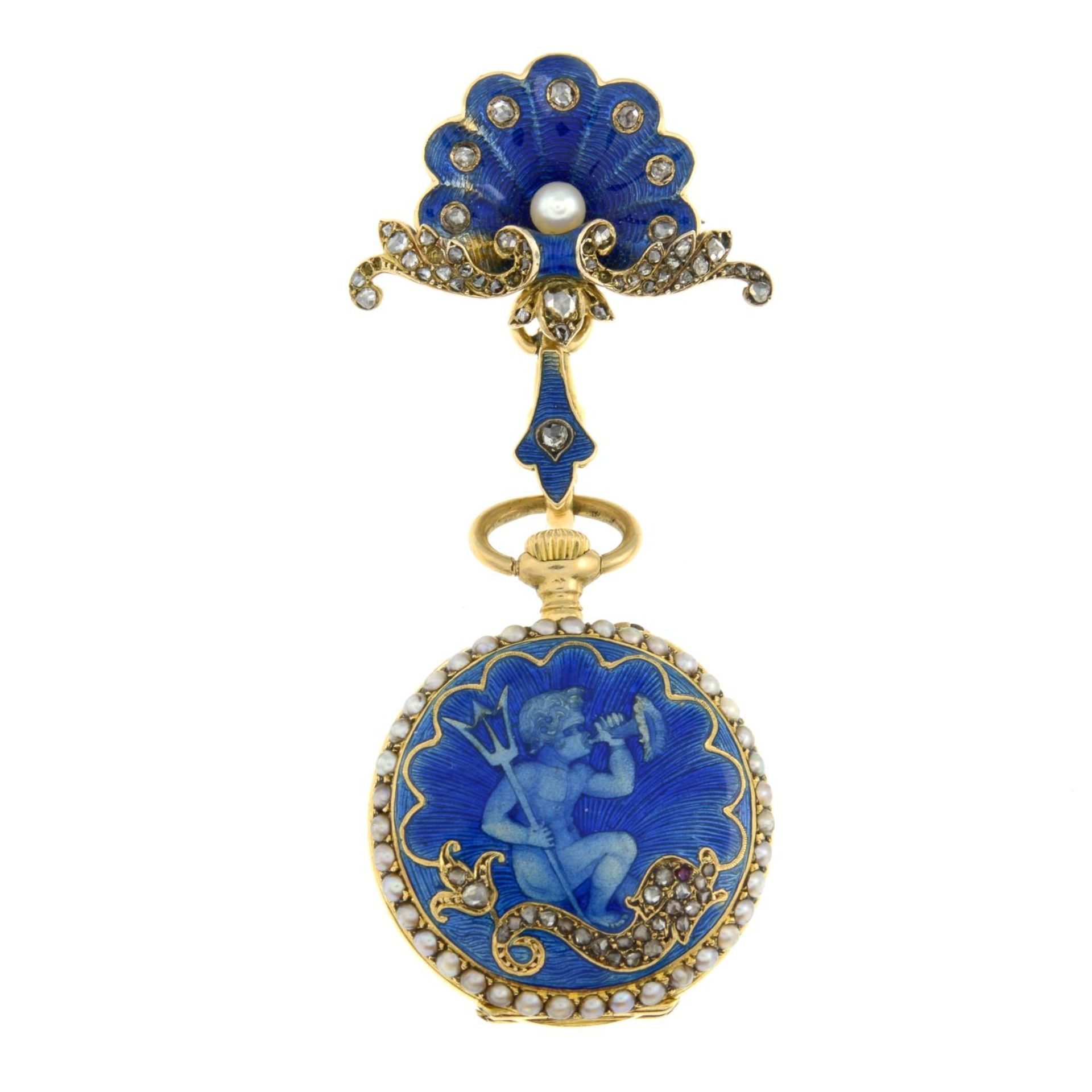 A late 19th century gold enamel, - Bild 3 aus 7