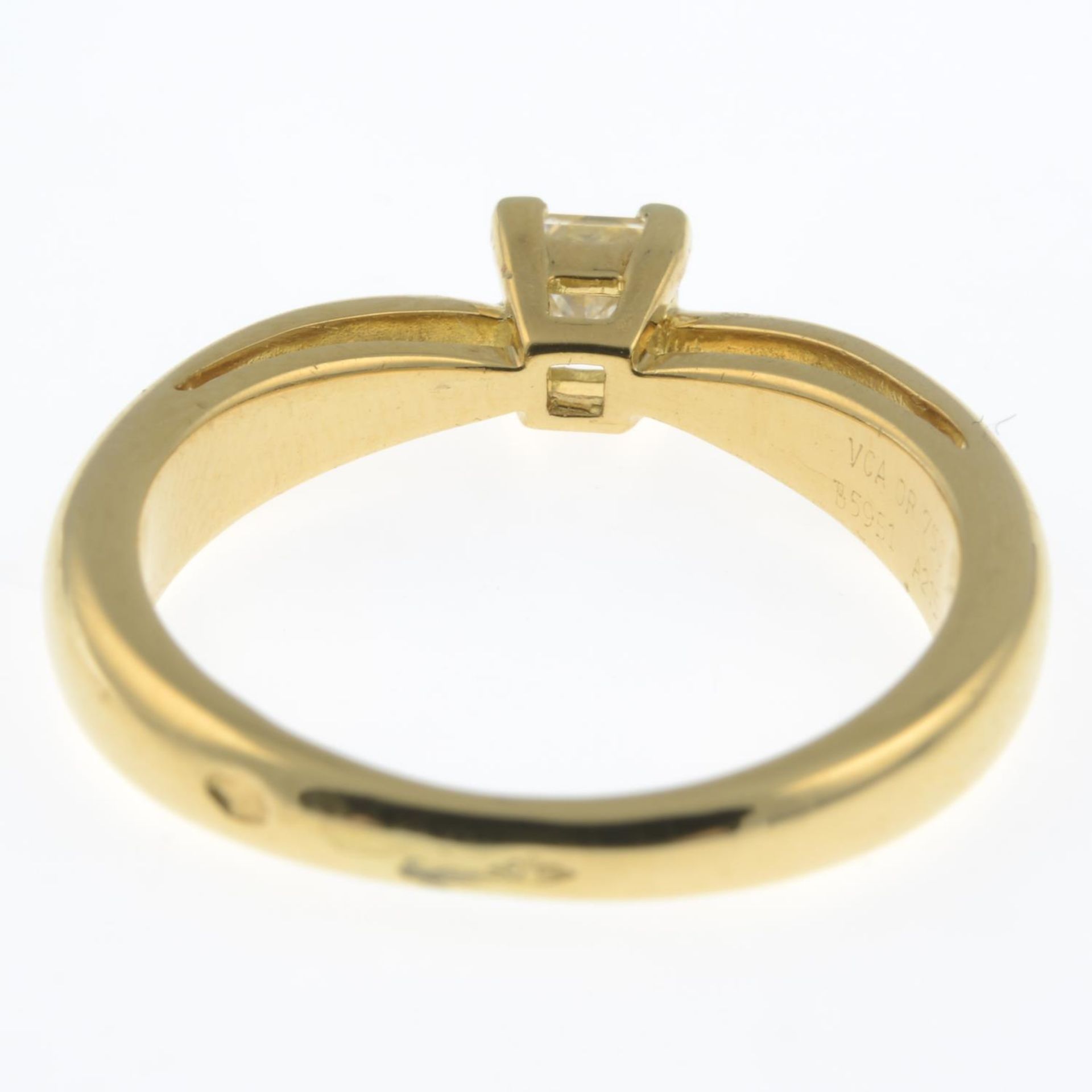 An 18ct gold square-shape diamond single-stone ring, - Image 7 of 9