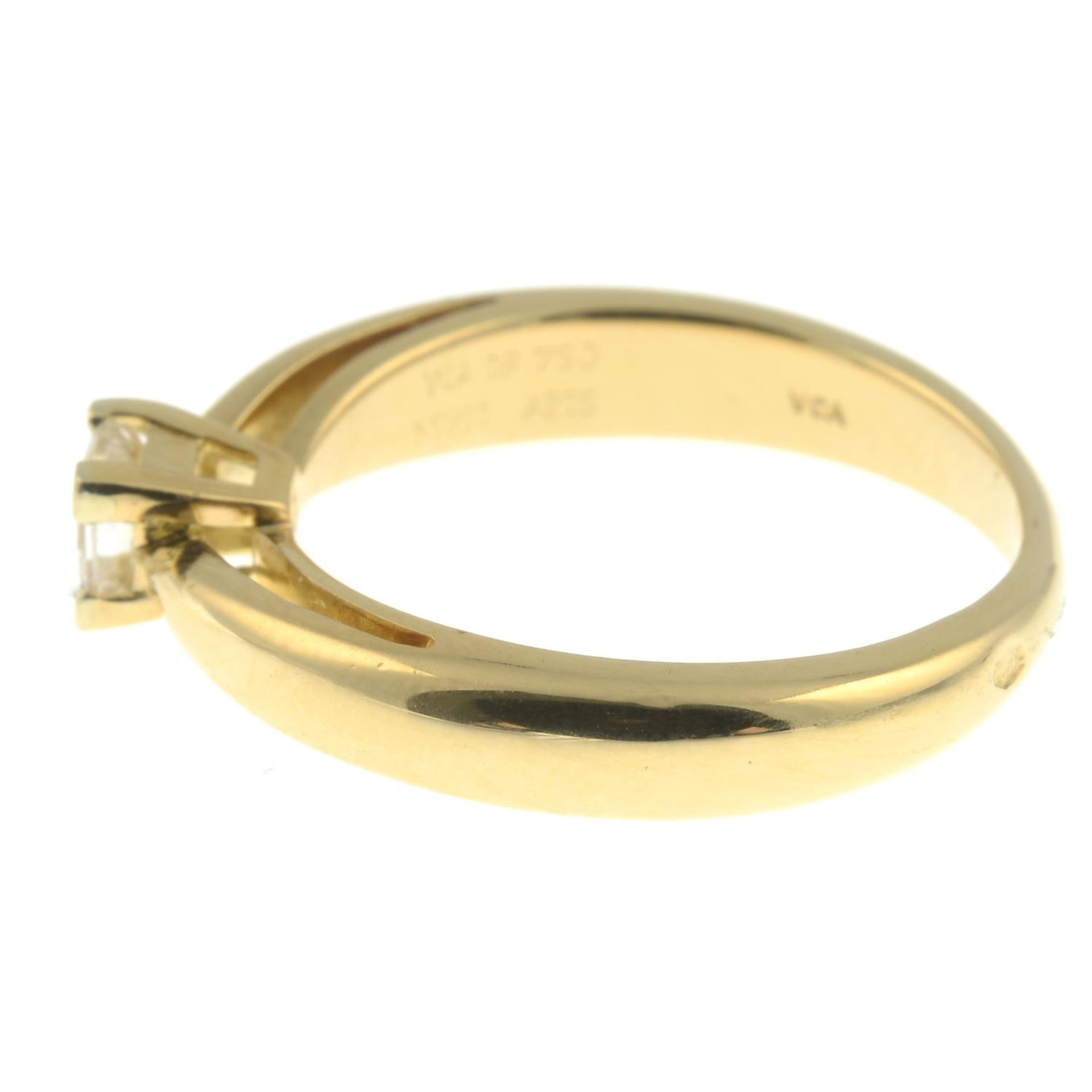 An 18ct gold square-shape diamond single-stone ring, - Image 6 of 9