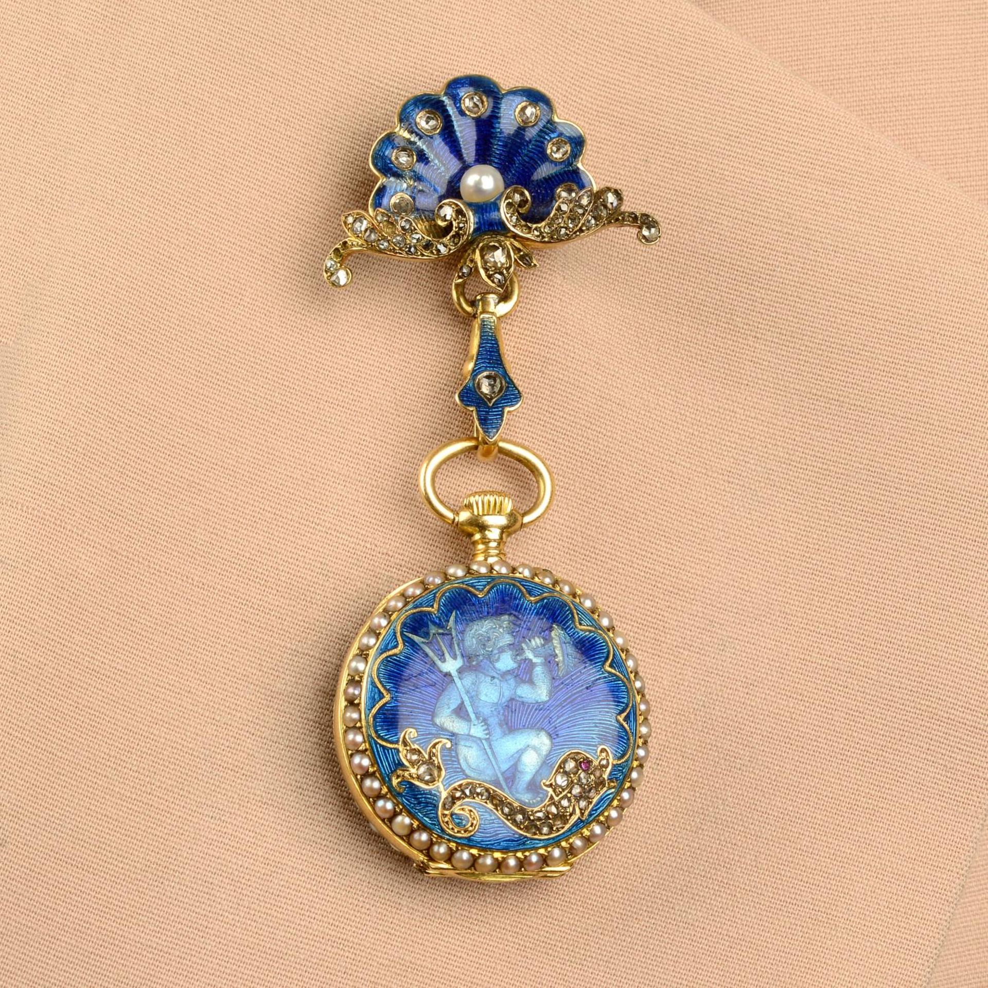 A late 19th century gold enamel,