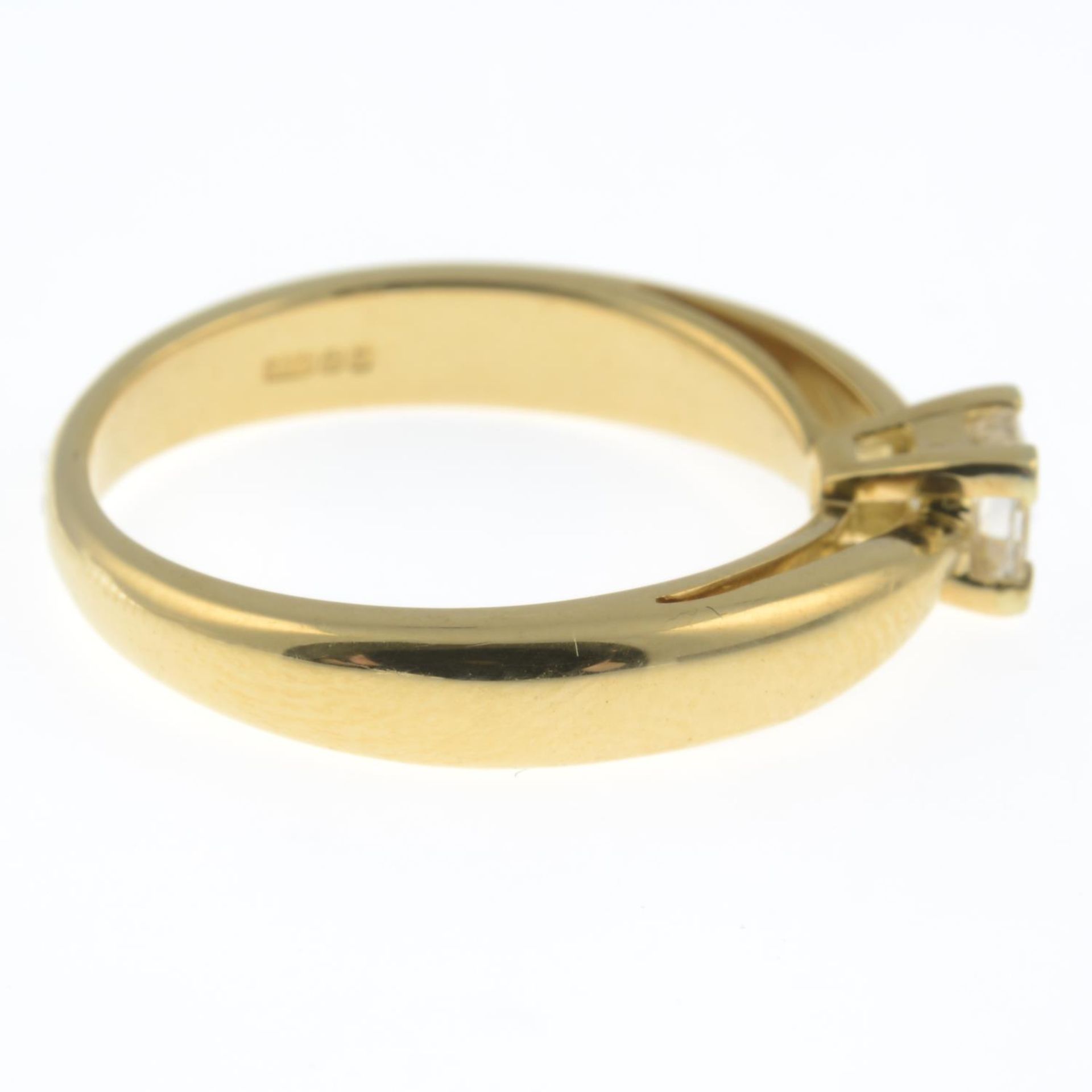 An 18ct gold square-shape diamond single-stone ring, - Image 8 of 9